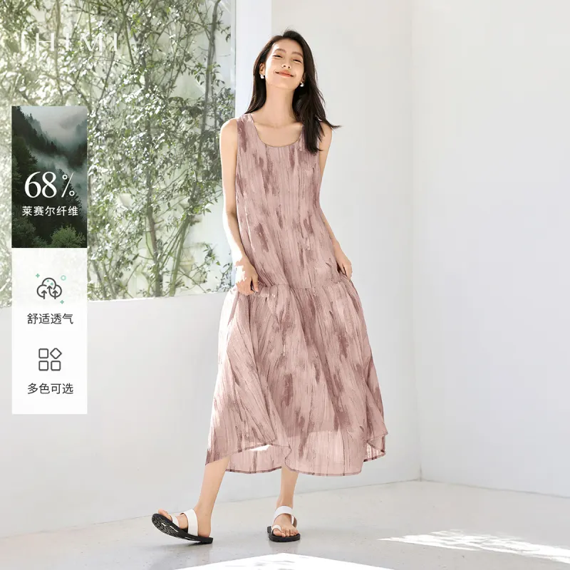 IHIMI Sleeveless Dresses Women's Misty Rain Pink-1