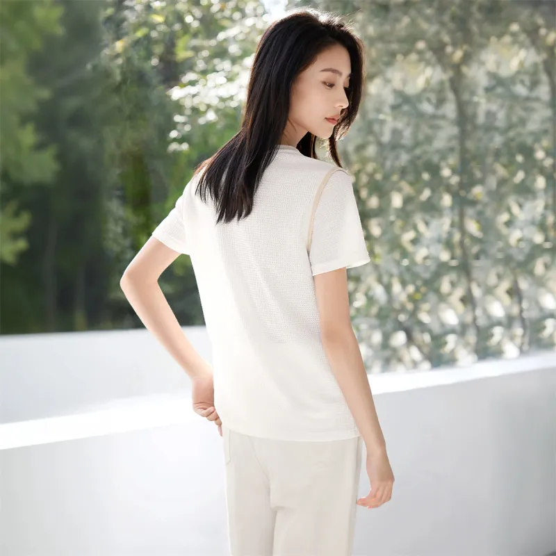 IHIMI T Shirt Women's Iridescent White-3