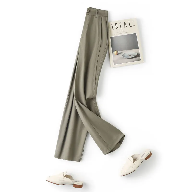 IHIMI Casual Pants Women's Bamboo Green-1