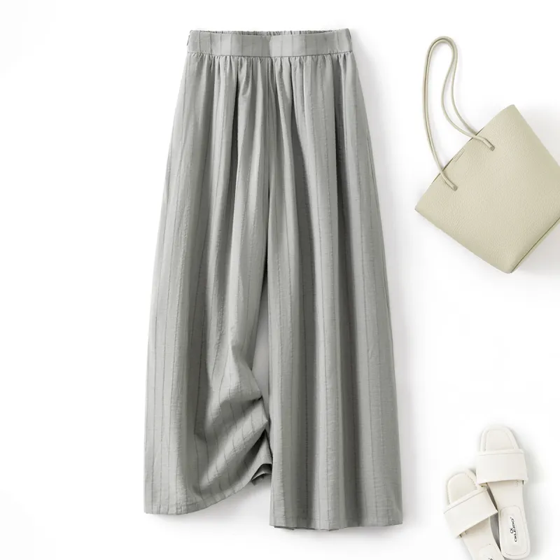 IHIMI Casual Pants Women's Linen Green-2