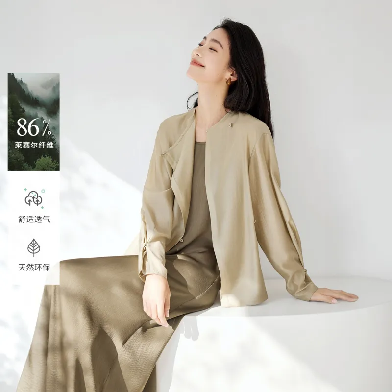 IHIMI Shirts Women's Honey Tea Brown-1