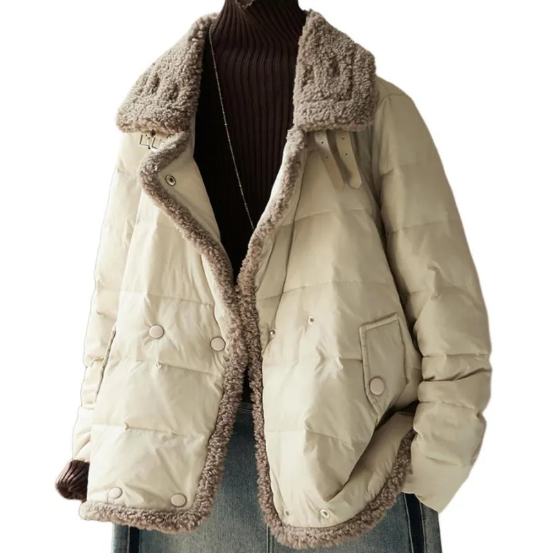 IHIMI Puffer Jacket Women's Beige-1