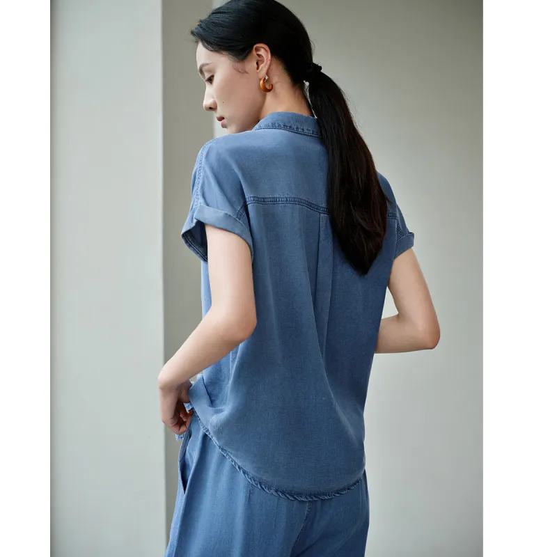 IHIMI Casual Suit Women's Denim Blue-2