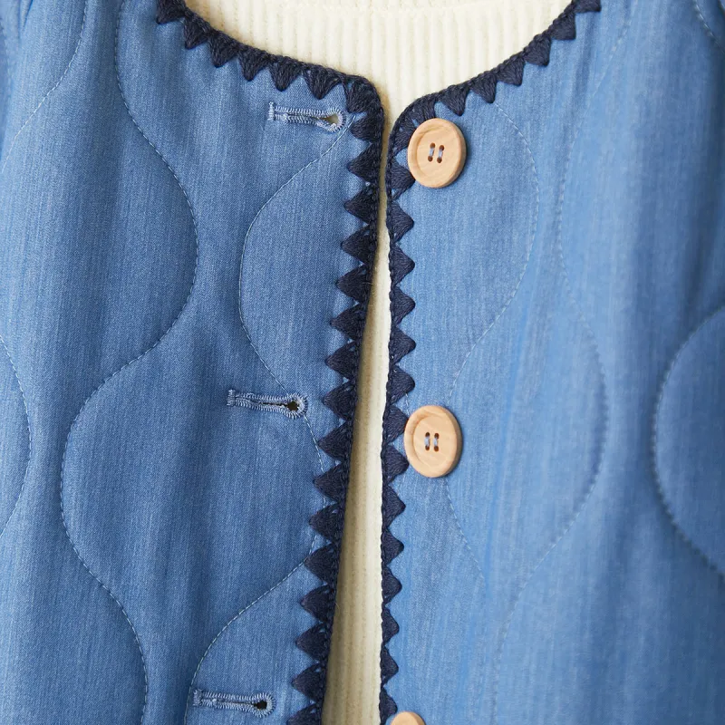 IHIMI Puffer Jacket Women's Denim Blue-3