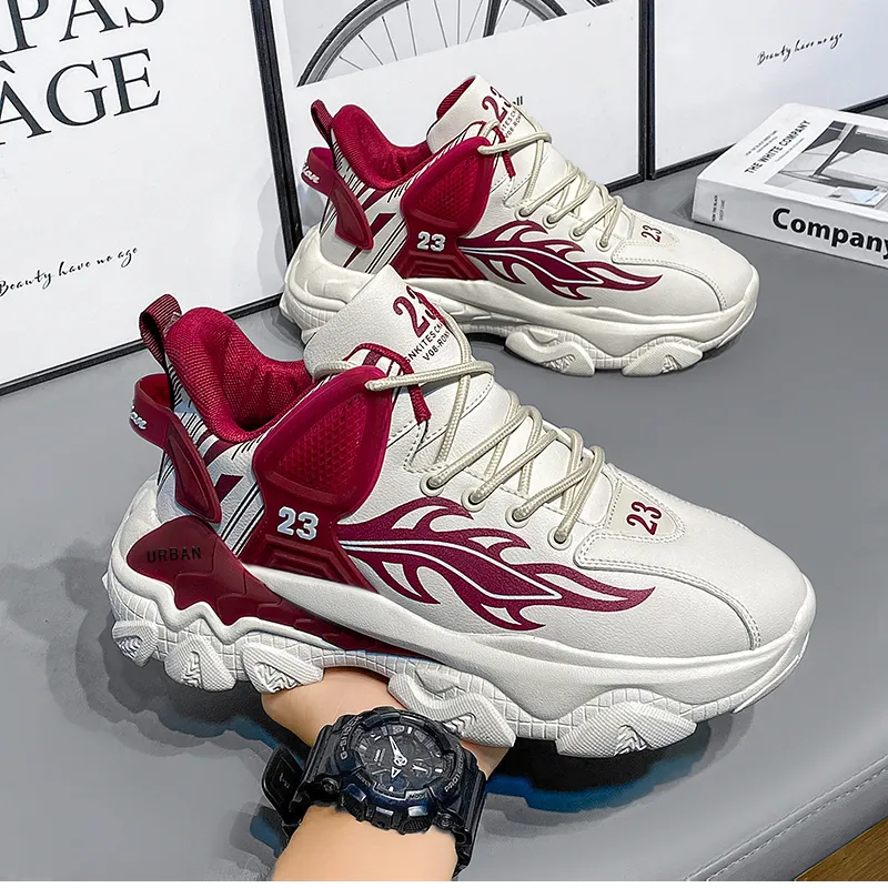 URBAN AUTHENTIC Cushioning, Slip Resistant, Abrasion Resistant, Lightweight Coverage Mid Top Chunky Sneakers Men's-2