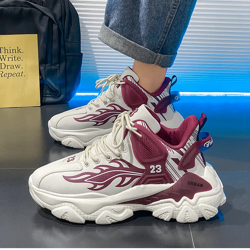 URBAN AUTHENTIC Cushioning, Slip Resistant, Abrasion Resistant, Lightweight Coverage Mid Top Chunky Sneakers Men's-1