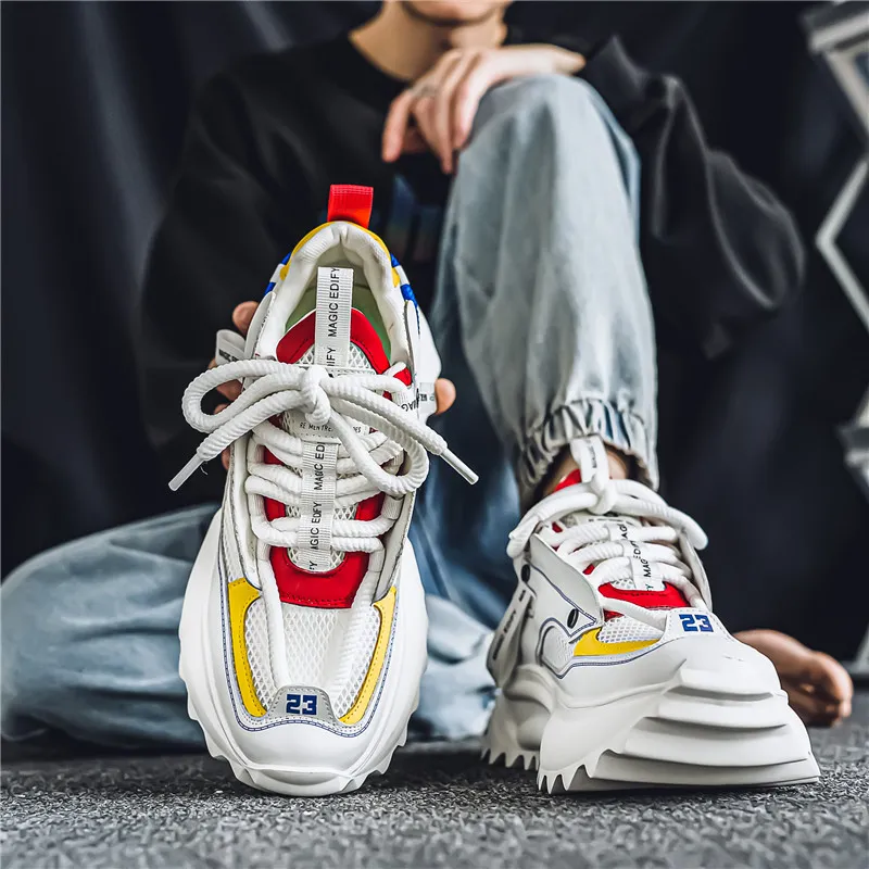 URBAN AUTHENTIC Slip Resistant, Abrasion Resistant, Breathable Low Top Chunky Sneakers Men's-4