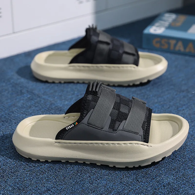 URBAN AUTHENTIC Slip Resistant Slide Slippers Men's Black-4