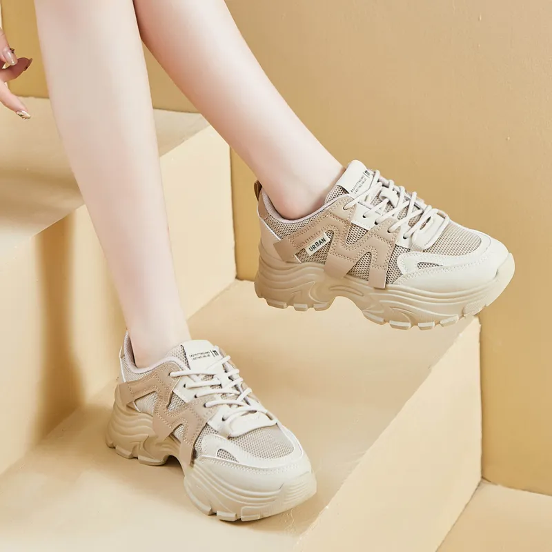 URBAN AUTHENTIC Anti Slip And Wear Resistant Height Increasing Low Top Chunky Sneakers Women's-3