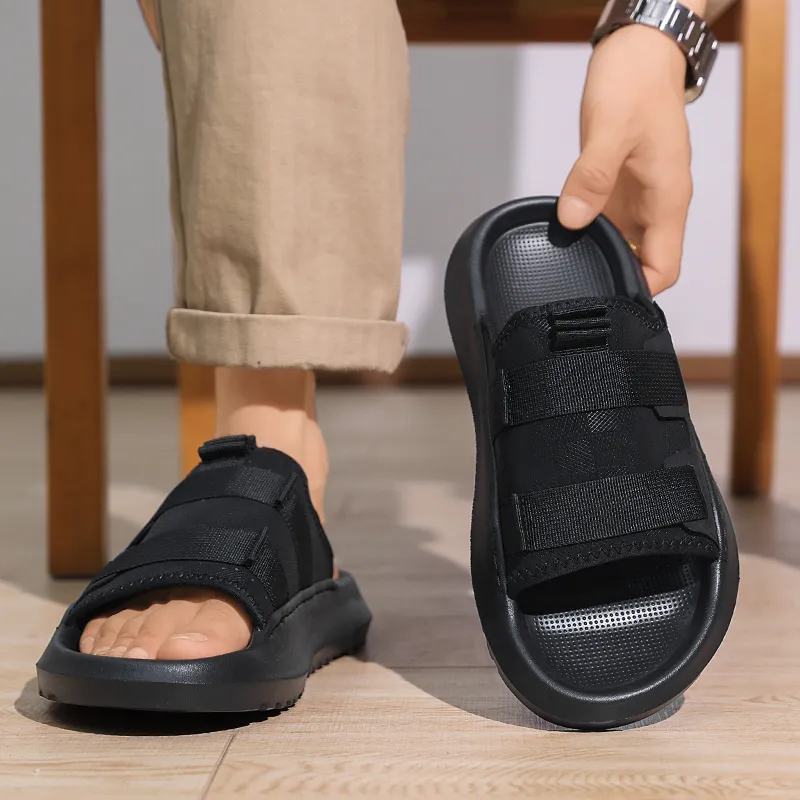 URBAN AUTHENTIC Slip Resistant Slide Slippers Men's Black-2