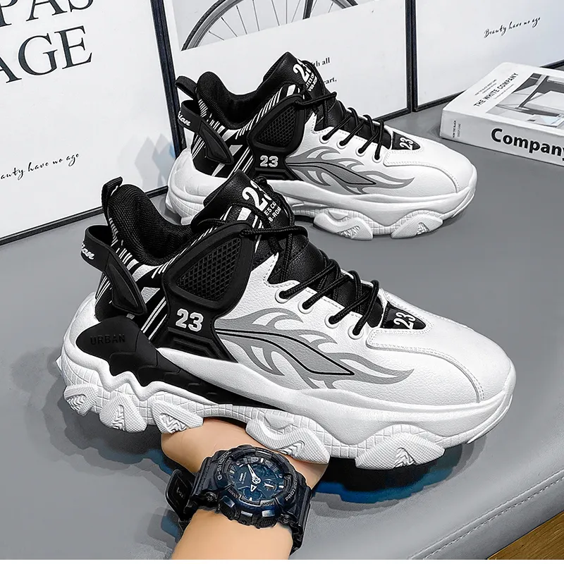 URBAN AUTHENTIC Cushioning, Slip Resistant, Abrasion Resistant, Lightweight Coverage Mid Top Chunky Sneakers Men's-10