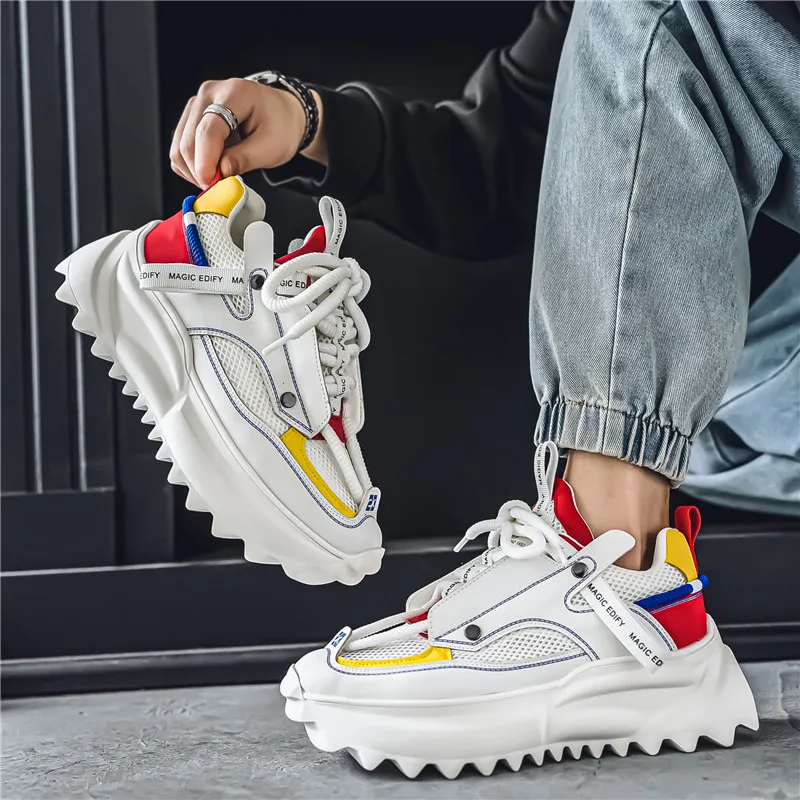 URBAN AUTHENTIC Slip Resistant, Abrasion Resistant, Breathable Low Top Chunky Sneakers Men's-3