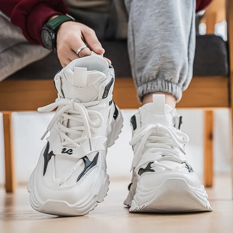 URBAN AUTHENTIC Anti-Slip And Wear-Resistant Lightweight Height Increasing Coverage High-Top Chunky Sneakers Men's-5