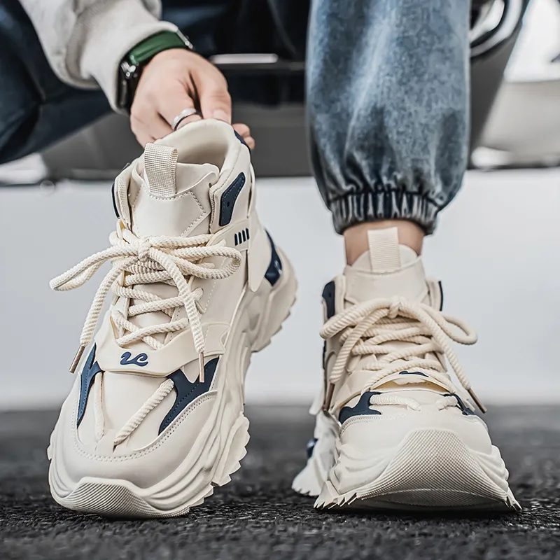 URBAN AUTHENTIC Anti-Slip And Wear-Resistant Lightweight Height Increasing Coverage High-Top Chunky Sneakers Men's-2