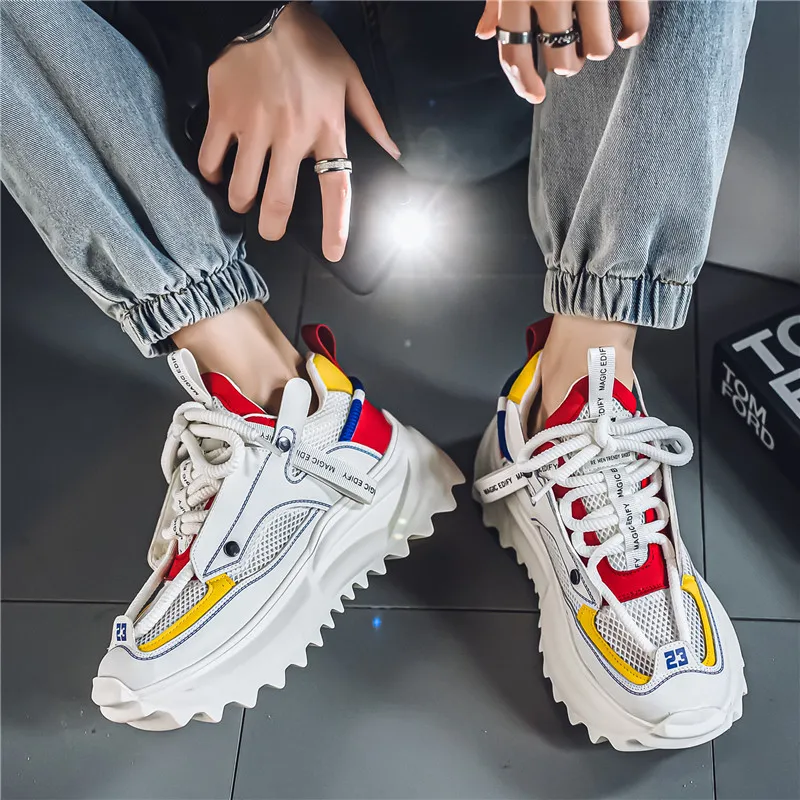 URBAN AUTHENTIC Slip Resistant, Abrasion Resistant, Breathable Low Top Chunky Sneakers Men's-6