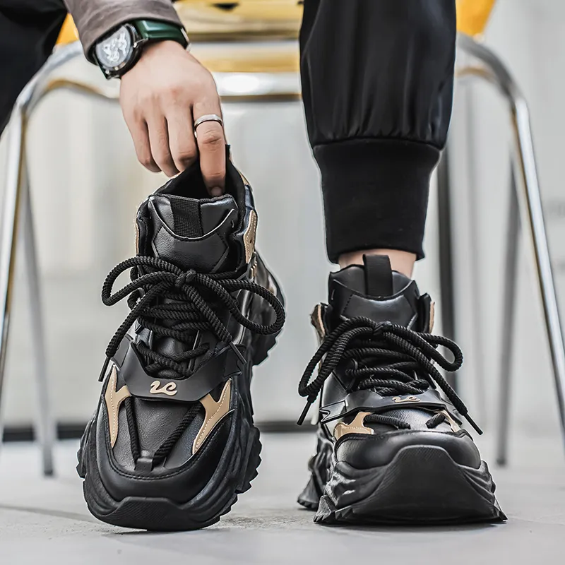 URBAN AUTHENTIC Anti-Slip And Wear-Resistant Lightweight Height Increasing Coverage High-Top Chunky Sneakers Men's-8