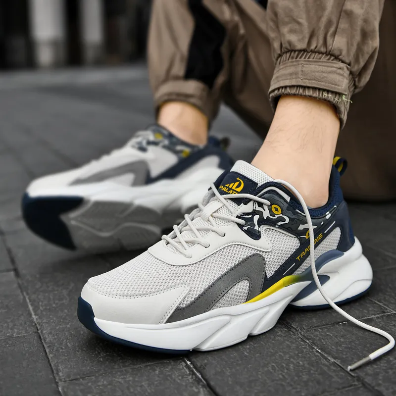 PALATIAL Cushioned Slip Resistant Abrasion Resistant Low Top Chunky Sneakers Men's-23