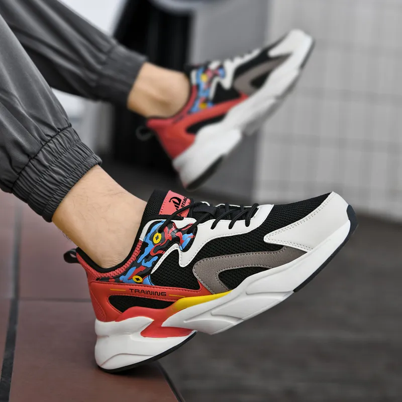 PALATIAL Cushioned Slip Resistant Abrasion Resistant Low Top Chunky Sneakers Men's-40