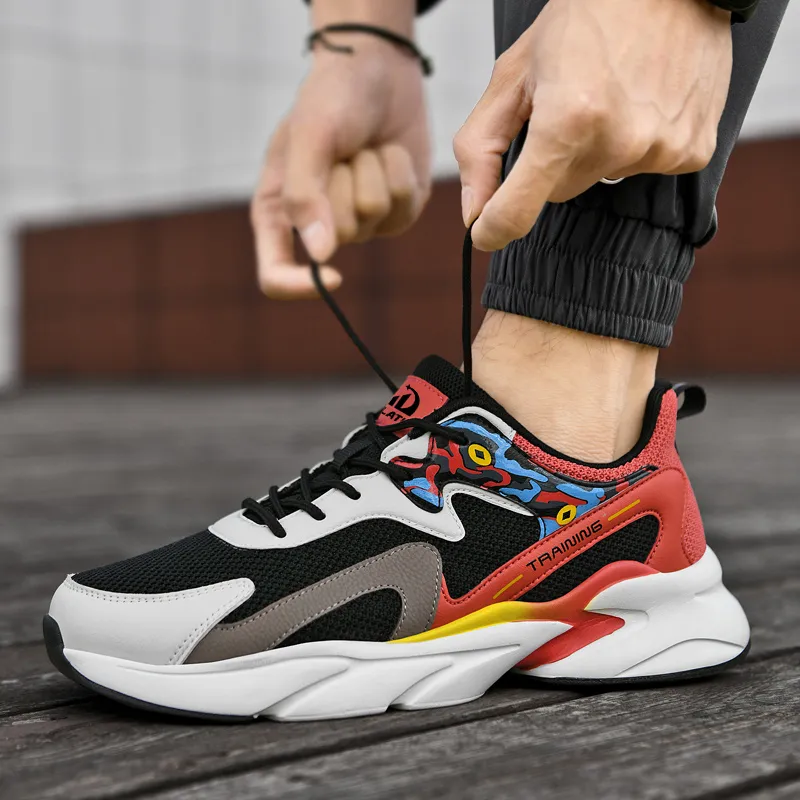 PALATIAL Cushioned Slip Resistant Abrasion Resistant Low Top Chunky Sneakers Men's-38