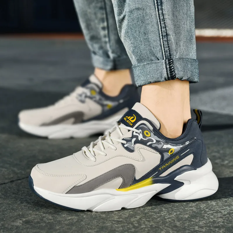 PALATIAL Cushioned Slip Resistant Abrasion Resistant Low Top Chunky Sneakers Men's-2