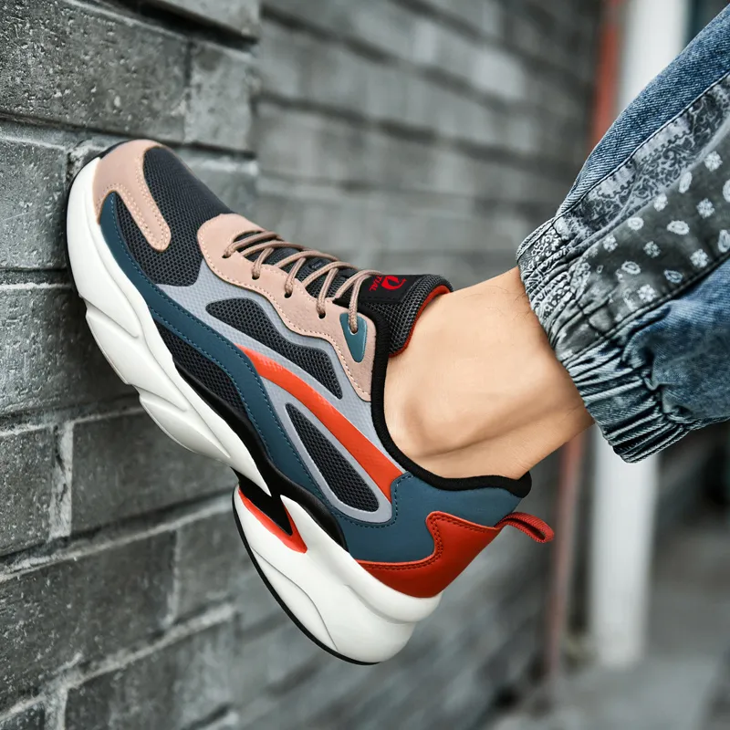 PALATIAL Plus Size Sports Breathable Mesh Comfortable And Trendy Low Top Chunky Sneakers Men's-14