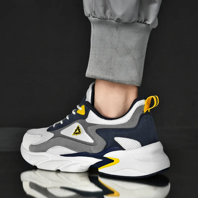 PALATIAL Plus Size Sports Breathable Mesh Comfortable And Trendy Low Top Chunky Sneakers Men's-37
