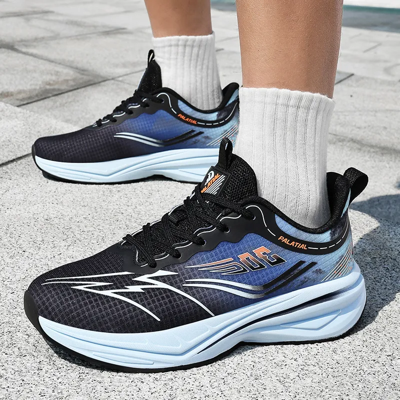 PALATIAL Shanling Running Shoes Men Low Top Sea Salt Blue/Misty Black Blue/White Orange-19