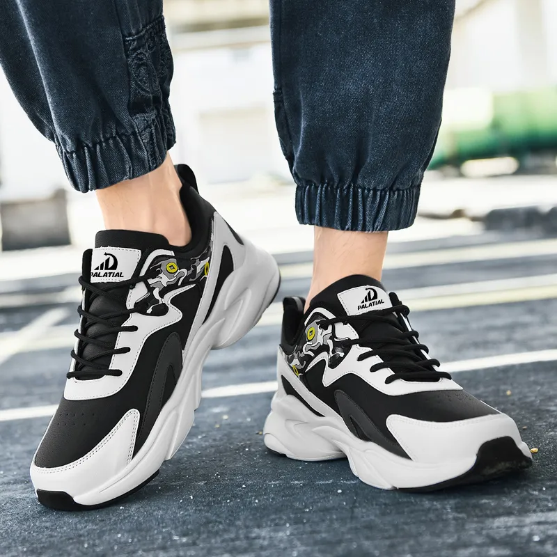 PALATIAL Cushioned Slip Resistant Abrasion Resistant Low Top Chunky Sneakers Men's-10