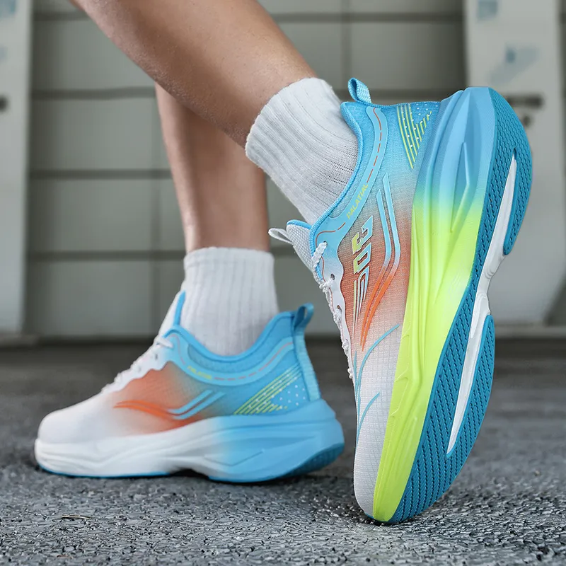 PALATIAL Shanling Running Shoes Men Low Top Sea Salt Blue/Misty Black Blue/White Orange-13