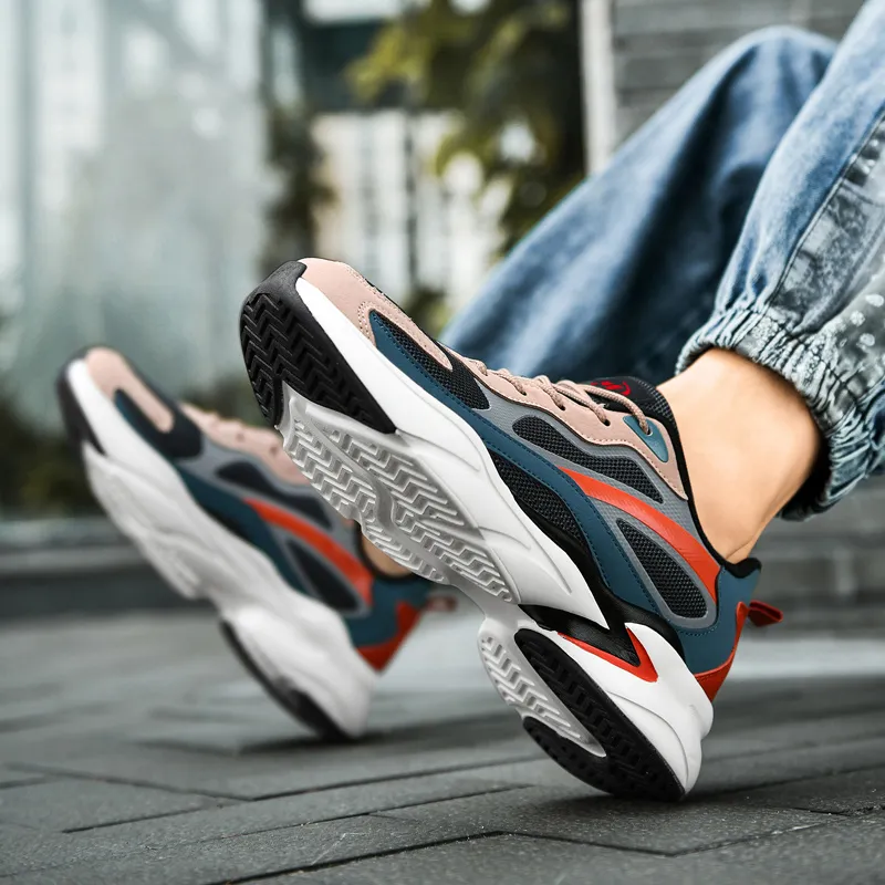 PALATIAL Plus Size Sports Breathable Mesh Comfortable And Trendy Low Top Chunky Sneakers Men's-12