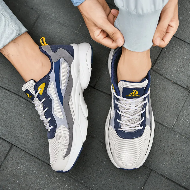 PALATIAL Plus Size Sports Breathable Mesh Comfortable And Trendy Low Top Chunky Sneakers Men's-3