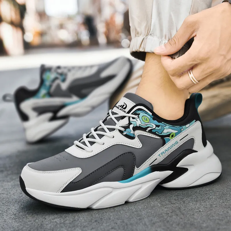 PALATIAL Cushioned Slip Resistant Abrasion Resistant Low Top Chunky Sneakers Men's-15