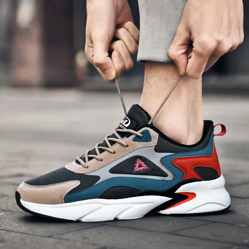 PALATIAL Plus Size Sports Breathable Mesh Comfortable And Trendy Low Top Chunky Sneakers Men's-29