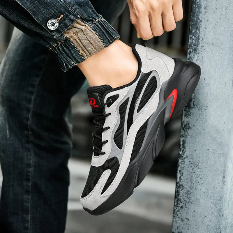 PALATIAL Plus Size Sports Breathable Mesh Comfortable And Trendy Low Top Chunky Sneakers Men's-19