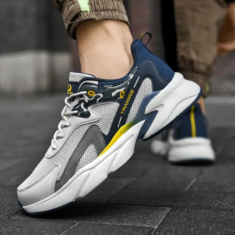 PALATIAL Cushioned Slip Resistant Abrasion Resistant Low Top Chunky Sneakers Men's-24