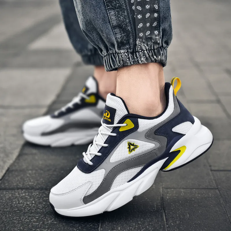 PALATIAL Plus Size Sports Breathable Mesh Comfortable And Trendy Low Top Chunky Sneakers Men's-34