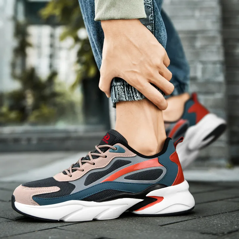 PALATIAL Plus Size Sports Breathable Mesh Comfortable And Trendy Low Top Chunky Sneakers Men's-11