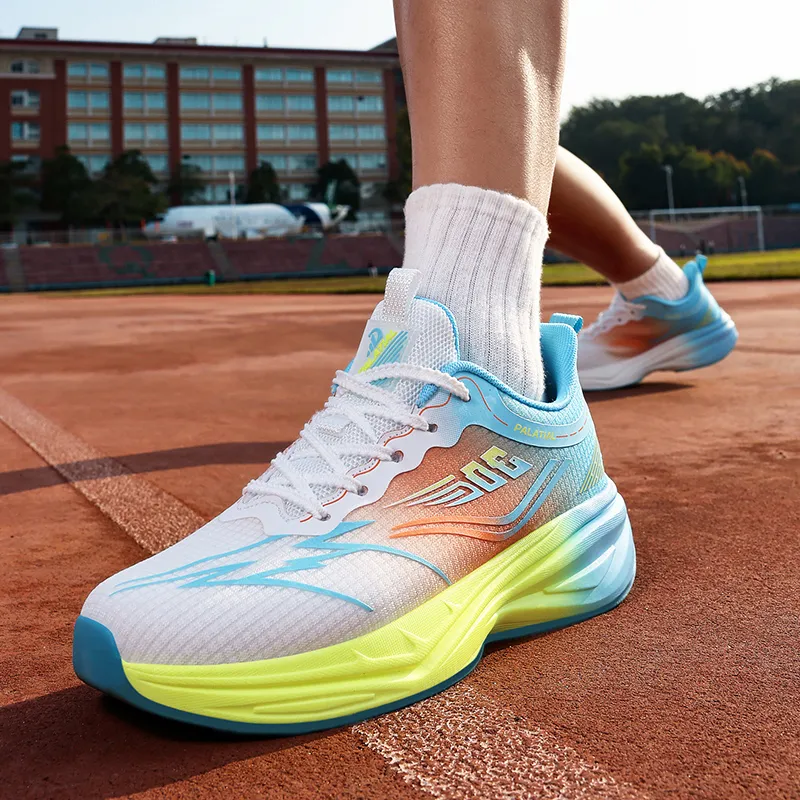 PALATIAL Shanling Running Shoes Men Low Top Sea Salt Blue/Misty Black Blue/White Orange-11
