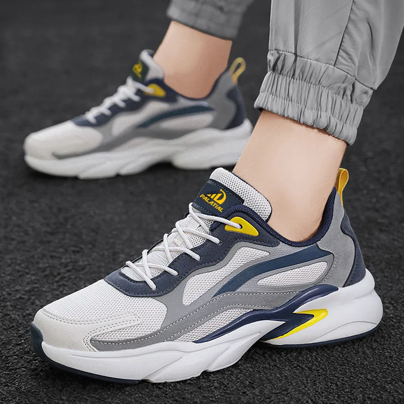 PALATIAL Plus Size Sports Breathable Mesh Comfortable And Trendy Low Top Chunky Sneakers Men's-1