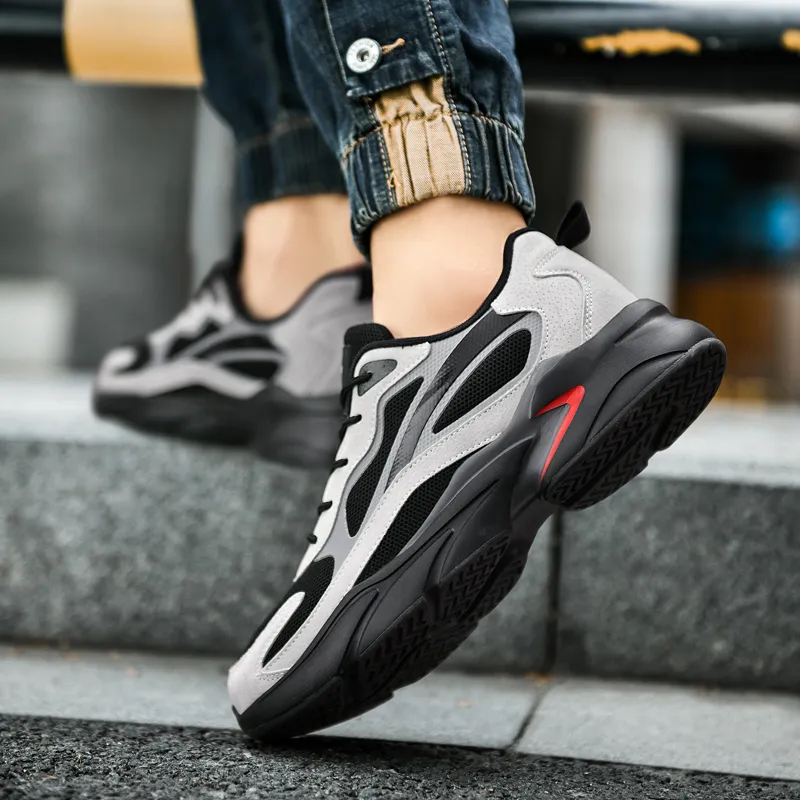 PALATIAL Plus Size Sports Breathable Mesh Comfortable And Trendy Low Top Chunky Sneakers Men's-20