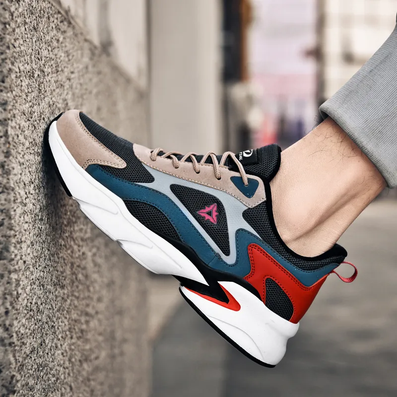 PALATIAL Plus Size Sports Breathable Mesh Comfortable And Trendy Low Top Chunky Sneakers Men's-30