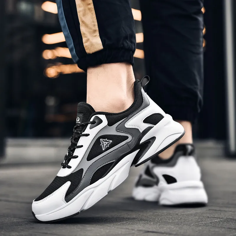 PALATIAL Plus Size Sports Breathable Mesh Comfortable And Trendy Low Top Chunky Sneakers Men's-23