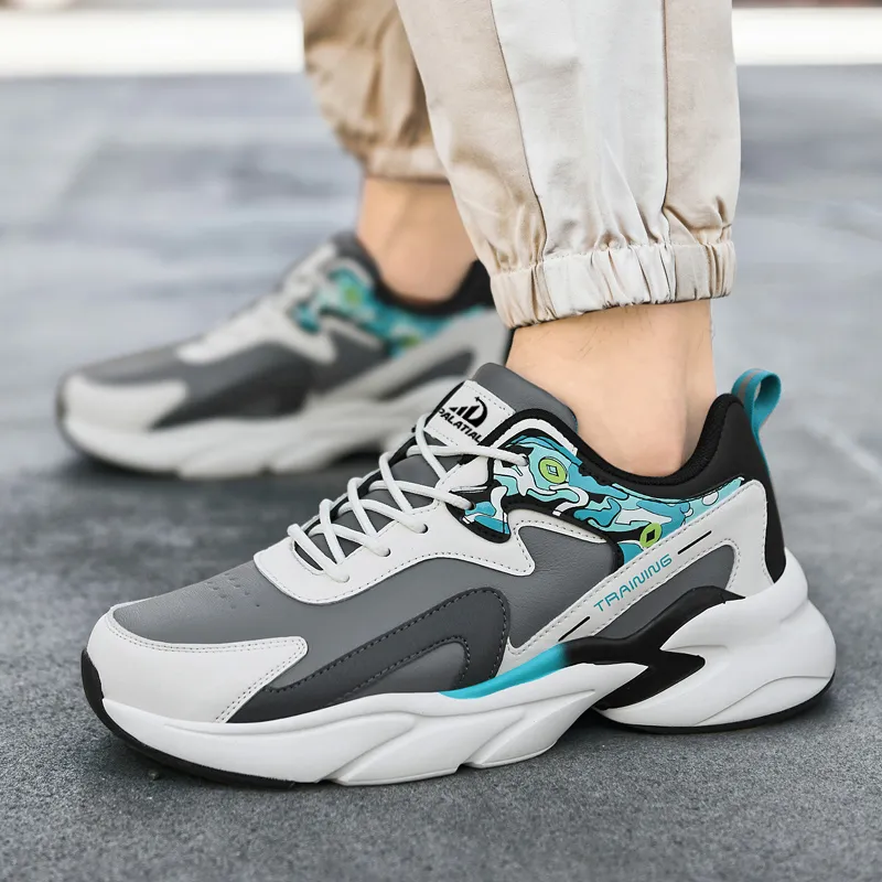 PALATIAL Cushioned Slip Resistant Abrasion Resistant Low Top Chunky Sneakers Men's-16