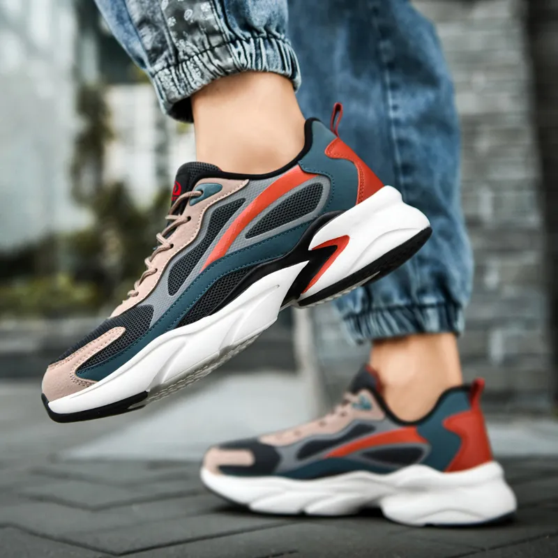 PALATIAL Plus Size Sports Breathable Mesh Comfortable And Trendy Low Top Chunky Sneakers Men's-10