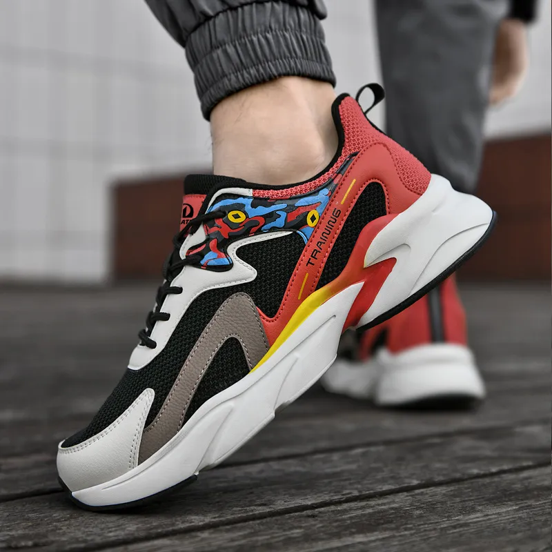 PALATIAL Cushioned Slip Resistant Abrasion Resistant Low Top Chunky Sneakers Men's-37