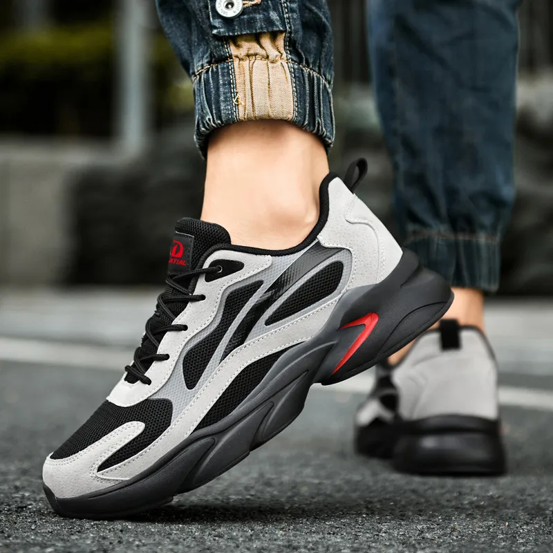 PALATIAL Plus Size Sports Breathable Mesh Comfortable And Trendy Low Top Chunky Sneakers Men's-17