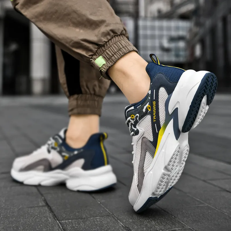 PALATIAL Cushioned Slip Resistant Abrasion Resistant Low Top Chunky Sneakers Men's-22