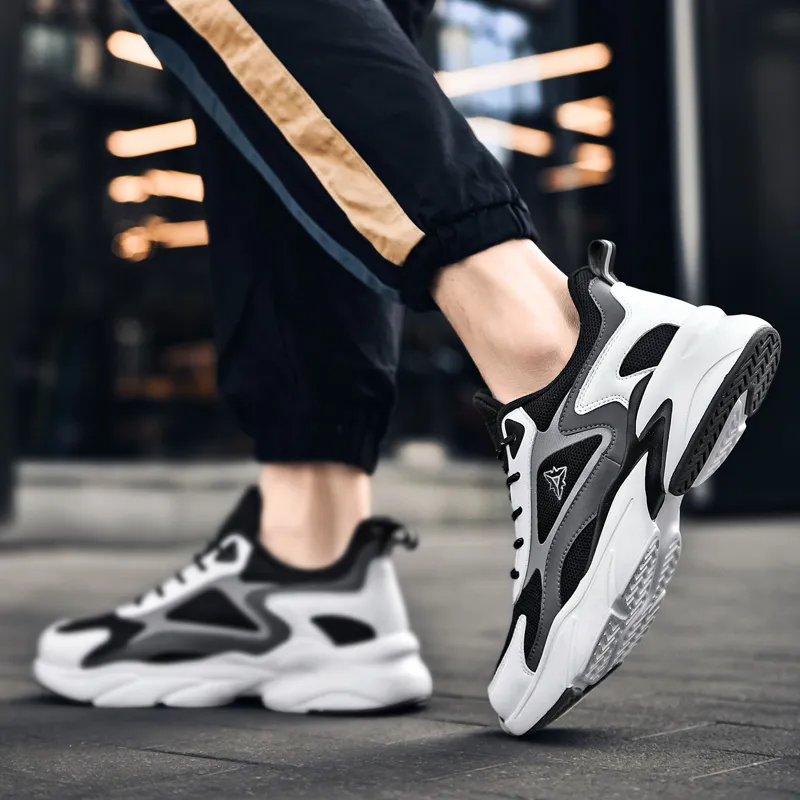 PALATIAL Plus Size Sports Breathable Mesh Comfortable And Trendy Low Top Chunky Sneakers Men's-24