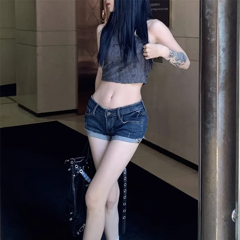 ECNR Denim Shorts Women's Dark Blue-6