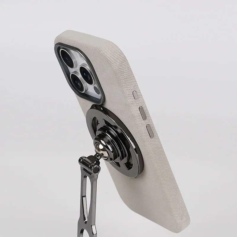 TXBX Leather Material Technical Fabric Magnetic Phone Case Compatibility With Apple 16/15/14/13/12 Collection-1
